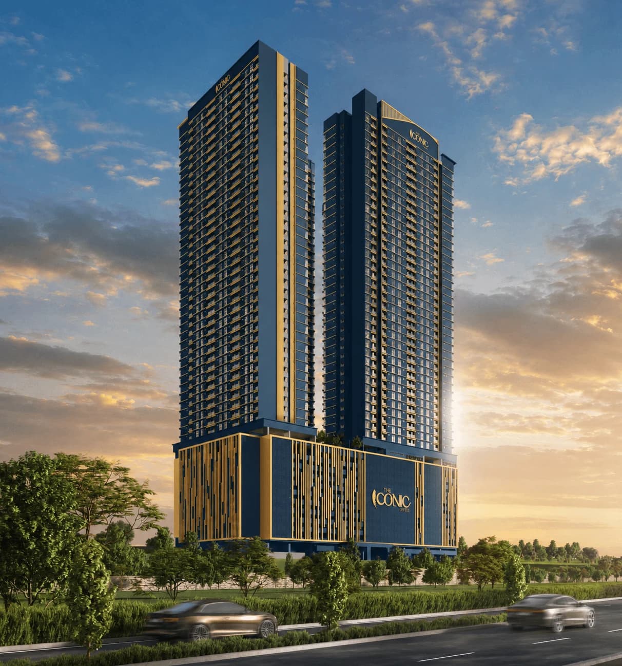 The Iconic by PGB twin towers, daytime artist impression